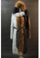Dámsky kabát z líšky 20-135 white/red/grey
